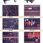 Carucior pentru scule cu 415 piese – 8 sertare, negru/portocaliu - 0x0108415